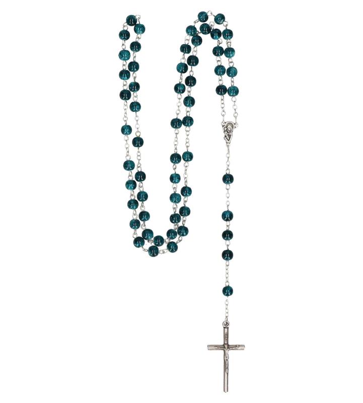 Rosary with glass beads blue