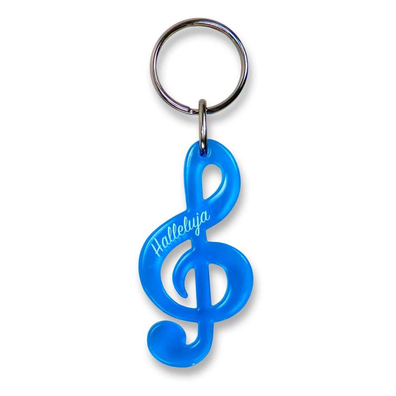 Schlüsselanhänger - Notenschlüssel blau