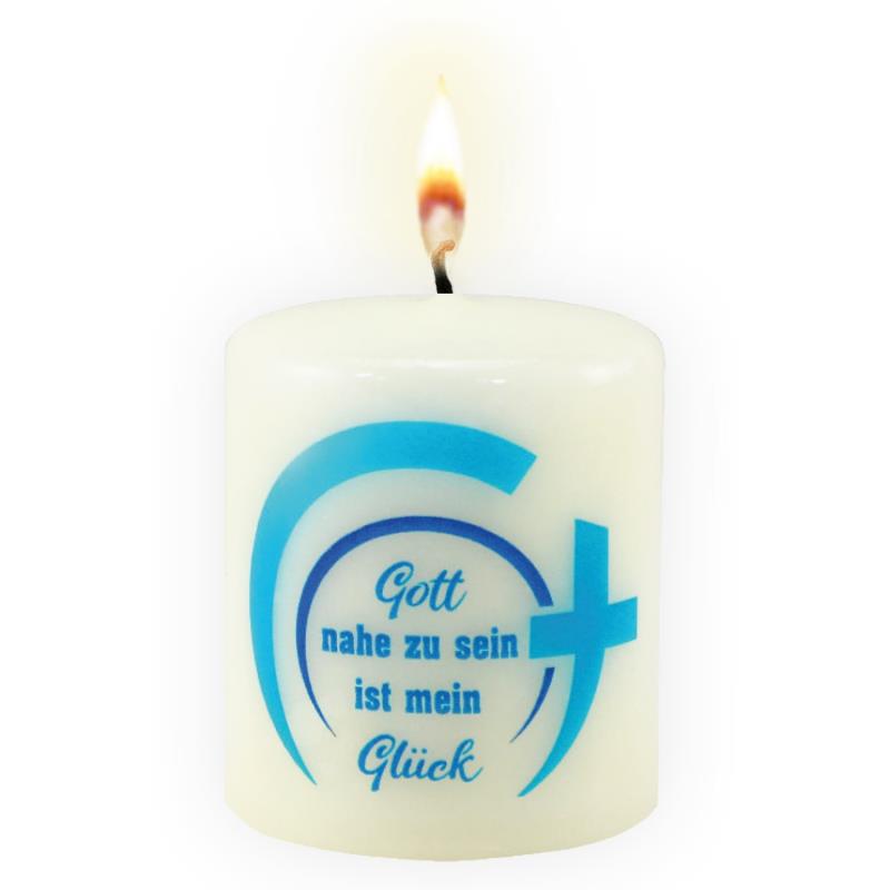 Kerze "Gott nahe zu sein ist mein Glück"