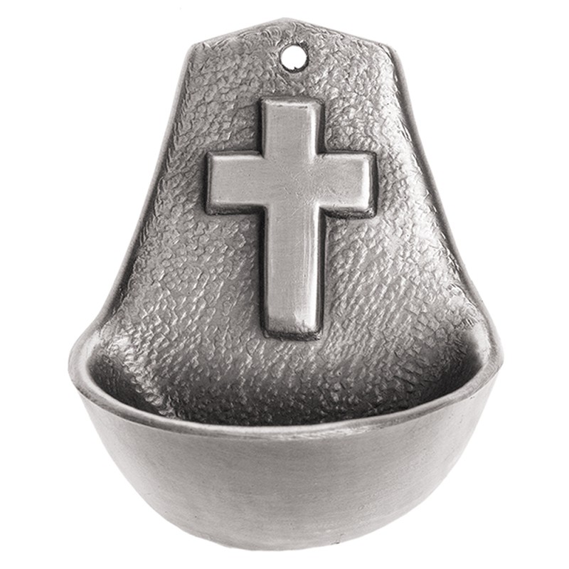 Holy Water Basin “Cross” Silver