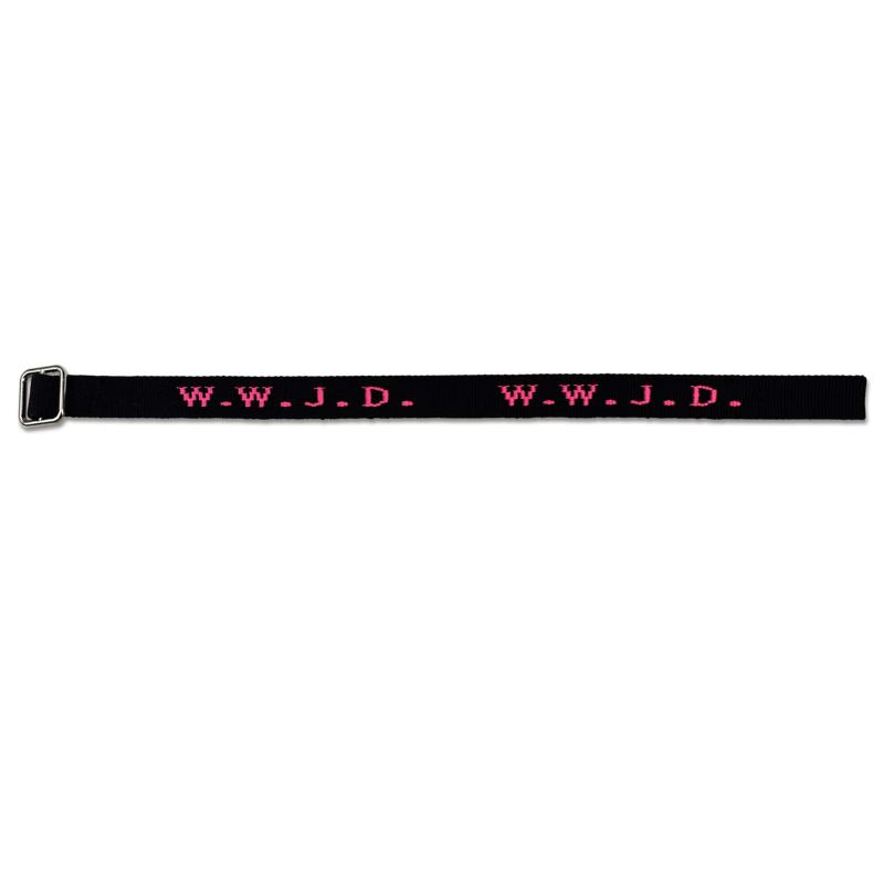 Gewebtes Armband - W.W.J.D. pink
