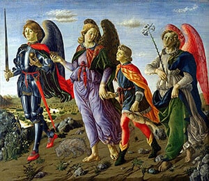 Die Erzengel Michael, Rafael und Gabriel mit Tobias