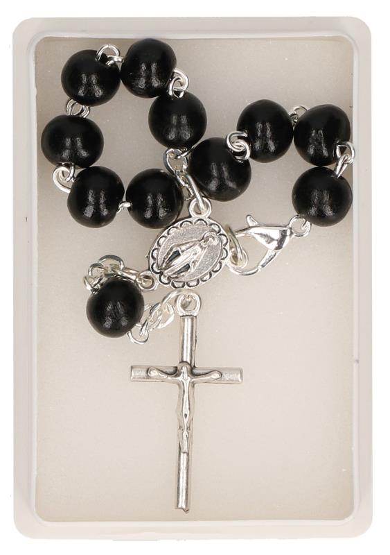 10s rosary with wooden beads black