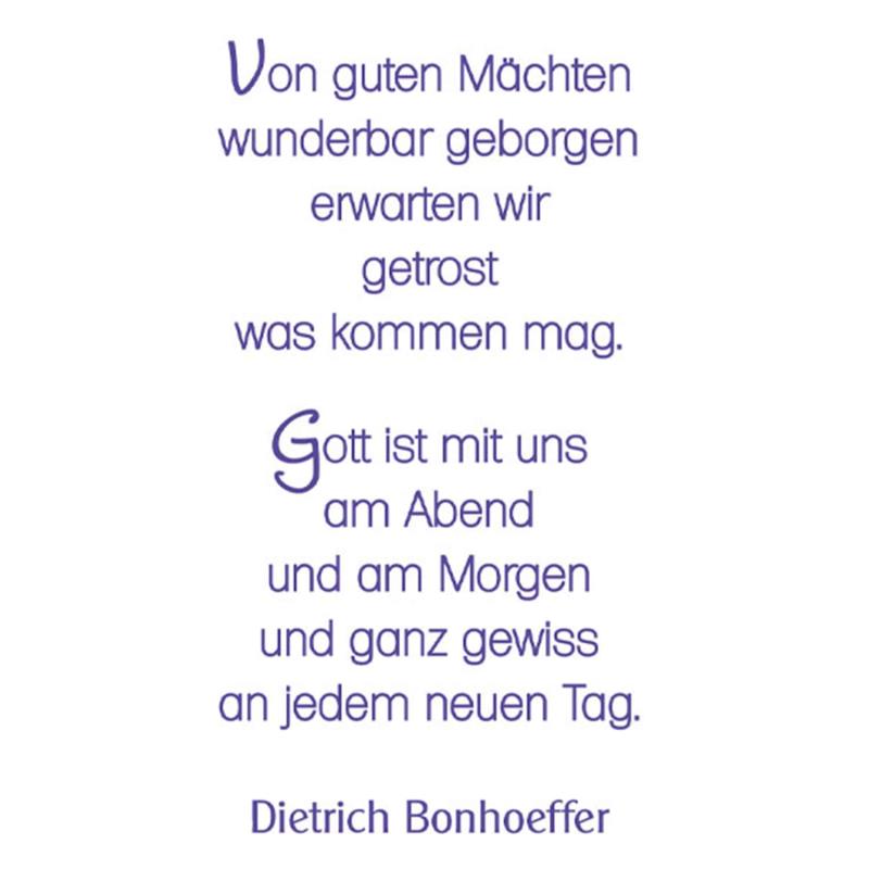 Spruchkerze Dietrich Bonhoeffer - Von guten Mächten....