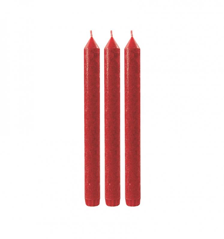 Table Candle Red Set of 3