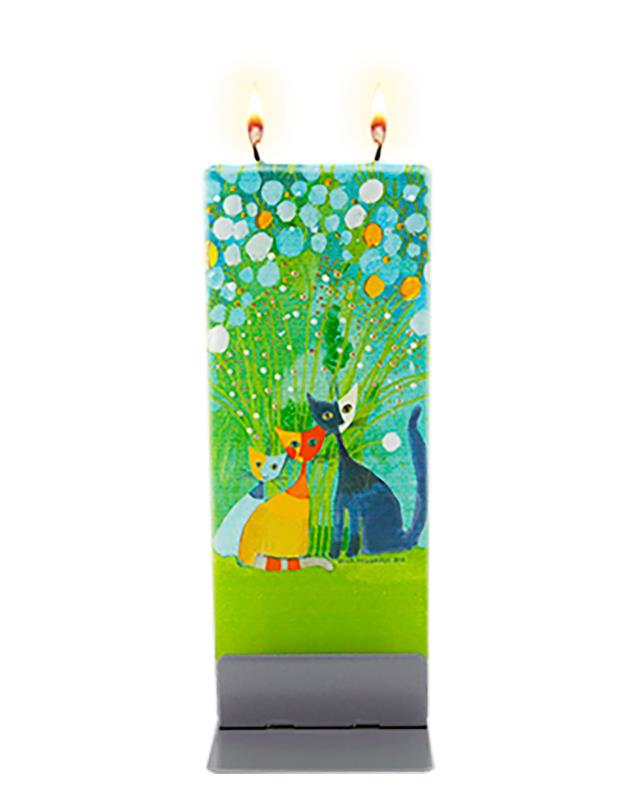 Flat Candle "Family of Cats"