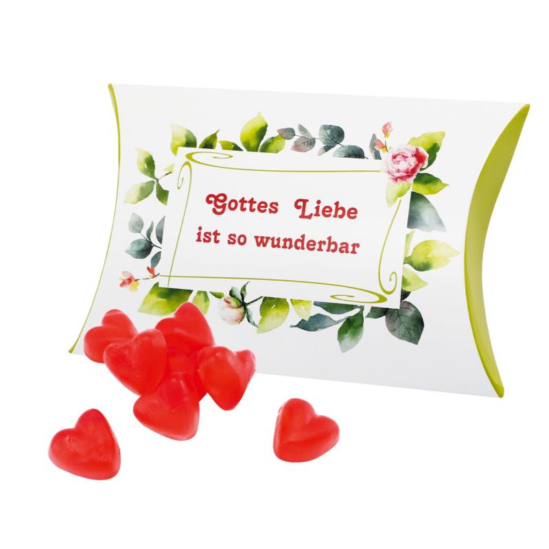 Fruchtgummis in Geschenkbox "Gottes Liebe ist so wunderbar"