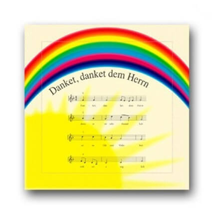 Servietten Regenbogen mit Lied "Danket dem Herrn"