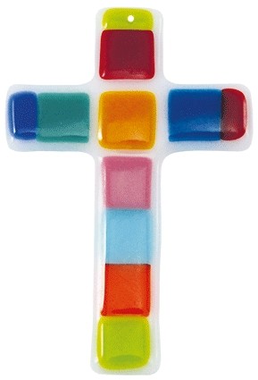 Colourful Hangable Glass Cross
