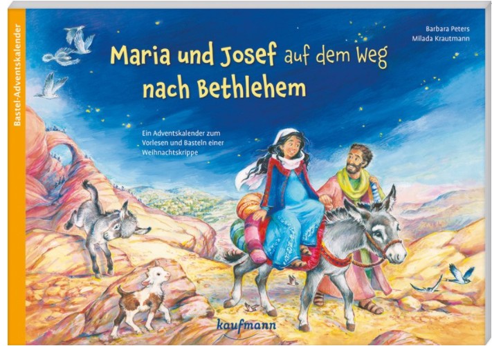 Maria und Josef auf dem Weg nach Bethlehem