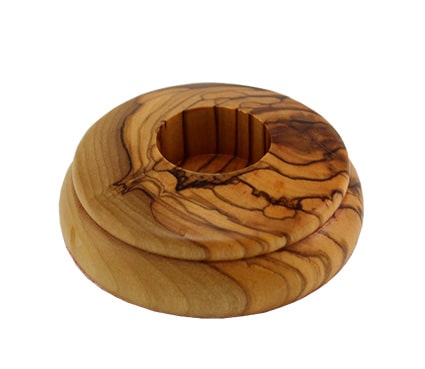 Candle Holder made of Olive Wood round