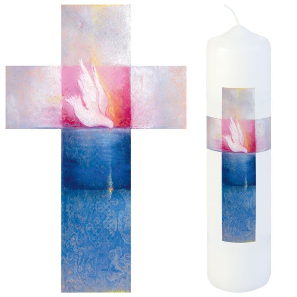 Baptism Candle Dove large
