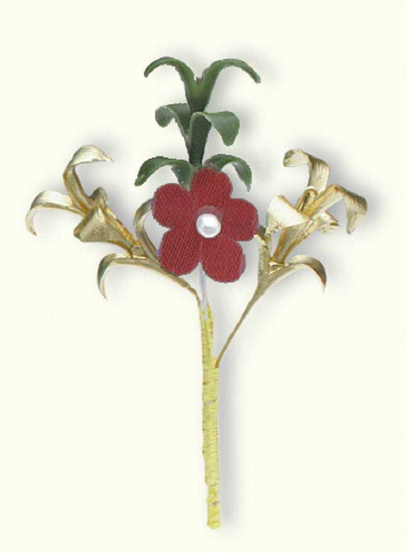 Myrtle Pin Bouquet, Bordeaux Flower