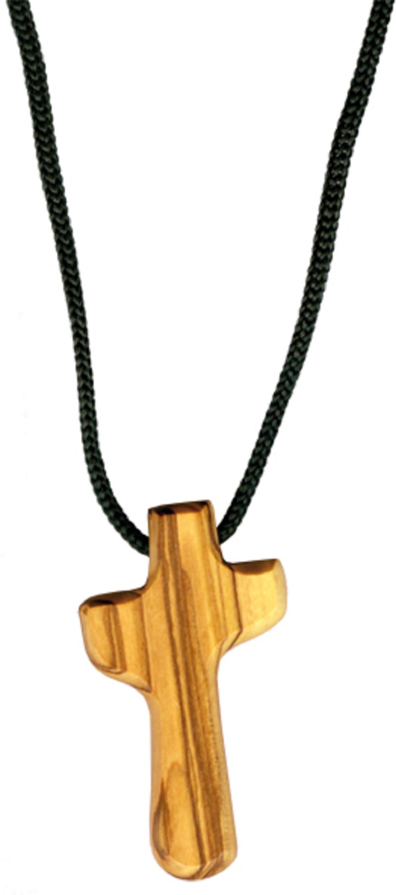 Cross Pendant made of Olive Wood with Cord