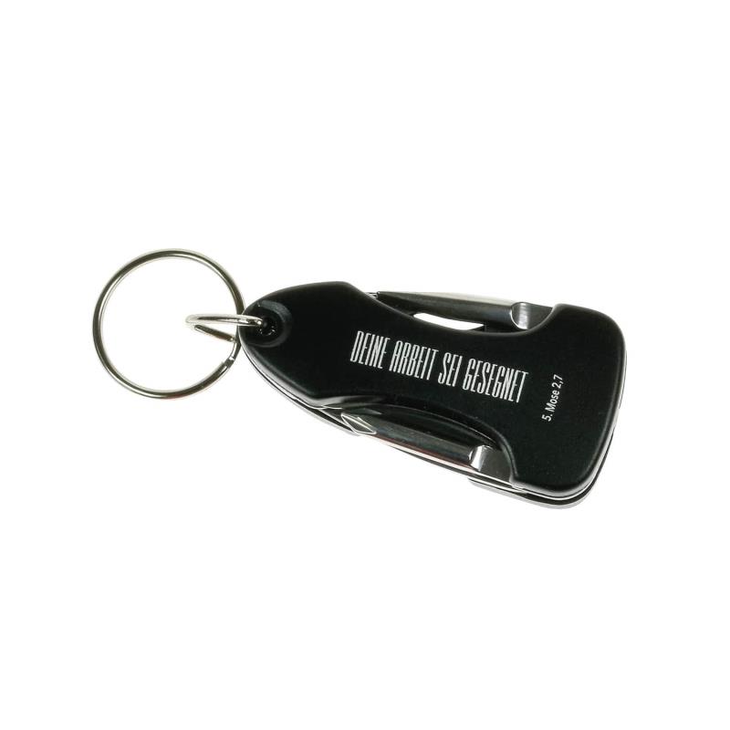 Schlüsselanhänger Multitool mit LED schwarz