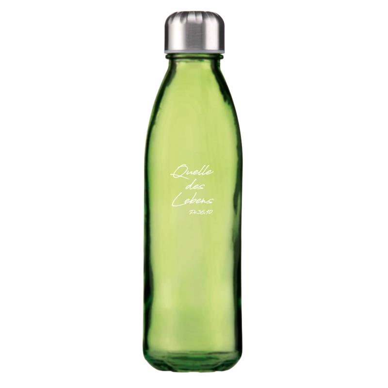 Glas-Trinkflasche - Quelle grün