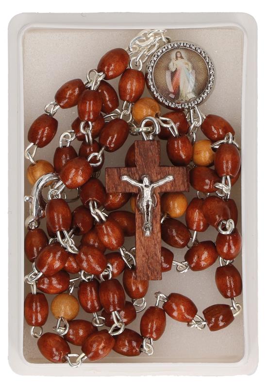 Rosary with wooden beads brown
