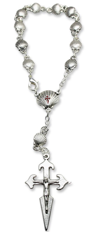 Jakobsmuschel Rosenkranzkette mit 10 Perlen