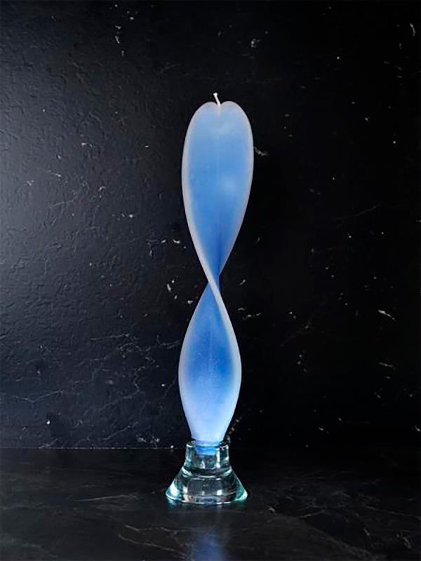 Angel candle blue - white 32 cm