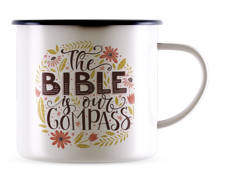 Emaille Becher The Bible is our Compass