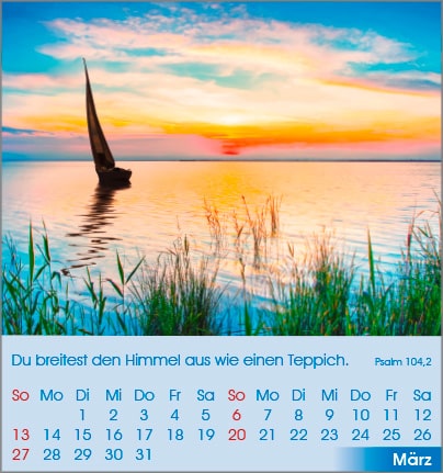 Kalender Gottes Segen 2022 mit Postkarte – Geschenkset
