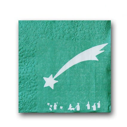 Serviettes Star Motif Green
