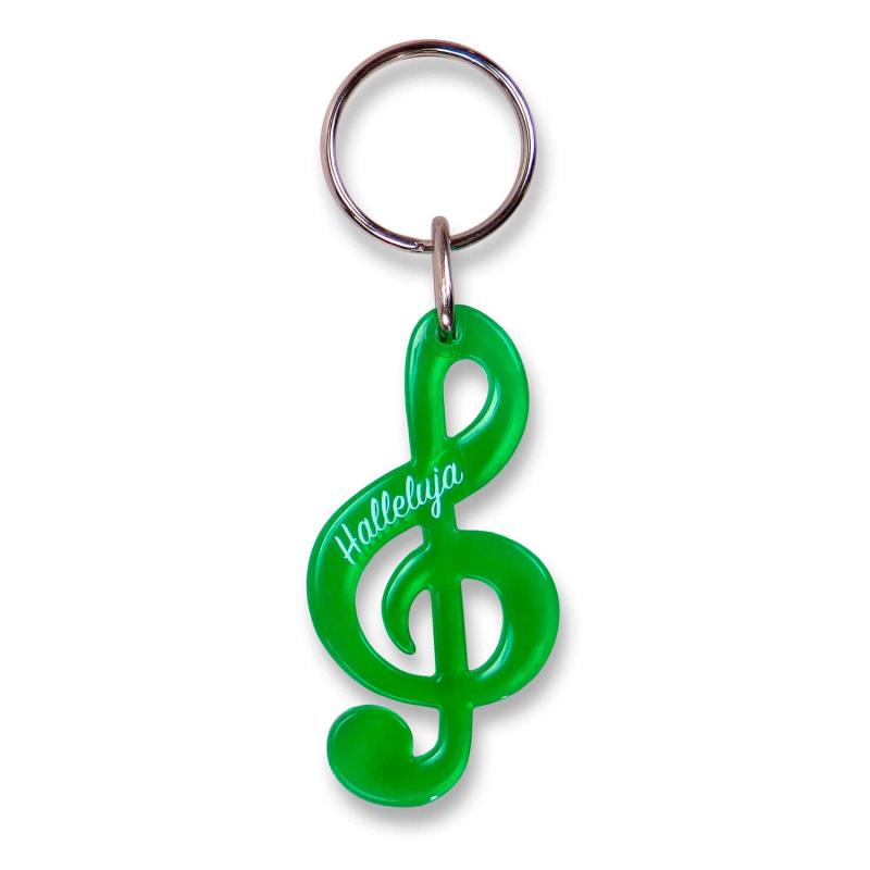 Schlüsselanhänger - Notenschlüssel grün