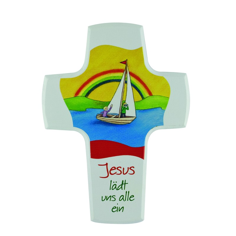 Kinderholzkreuz Jesus lädt uns alle ein