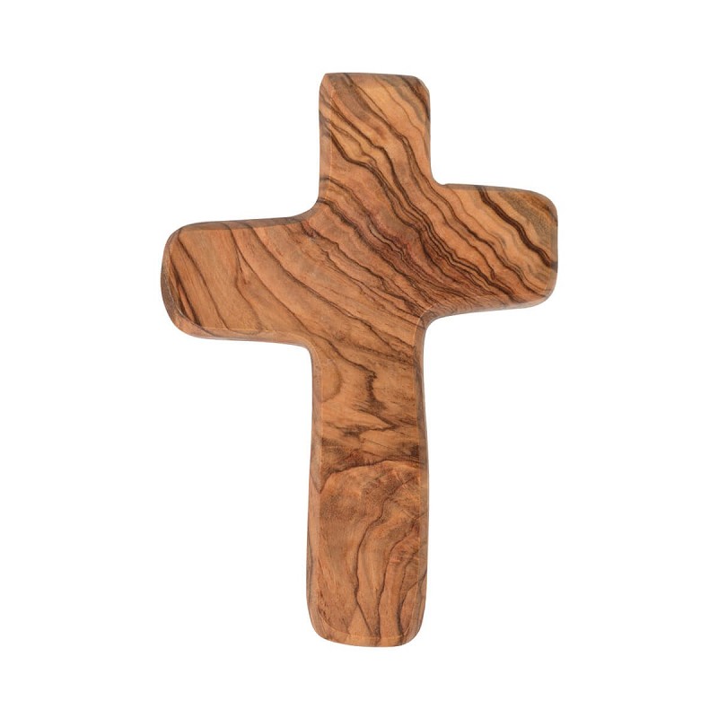 Olive wood hand charm cross