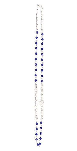 Rosary / Chain with Dark Blue Glass Pearls