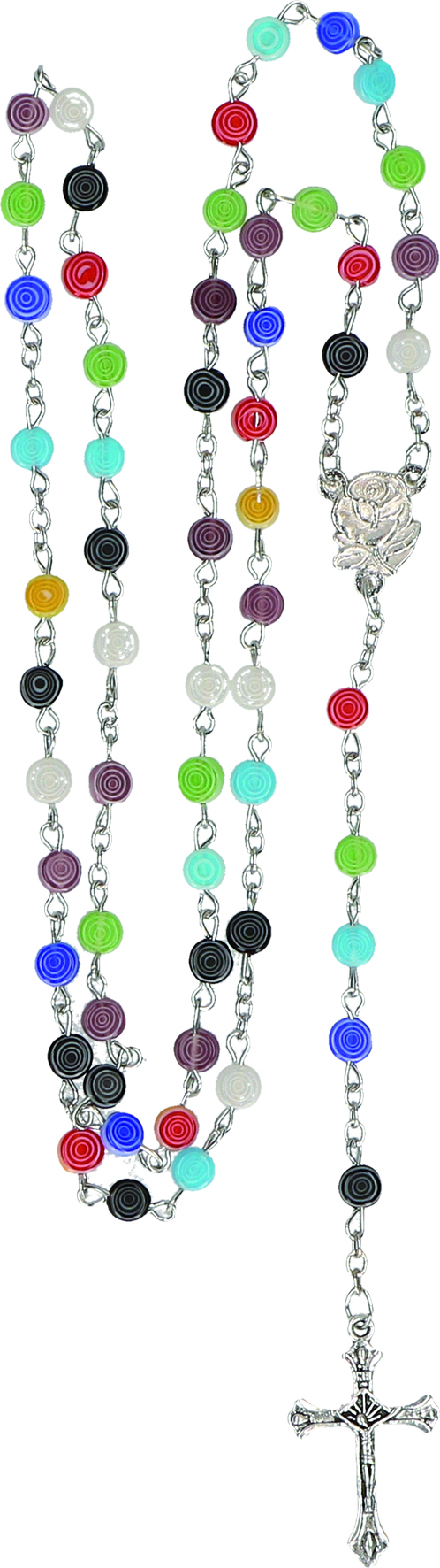 Rosary with Colourful Synthetic Bead with Circles