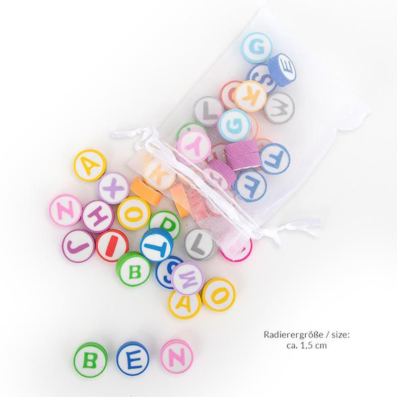 Lernradierer Buchstaben - farblich gemischt