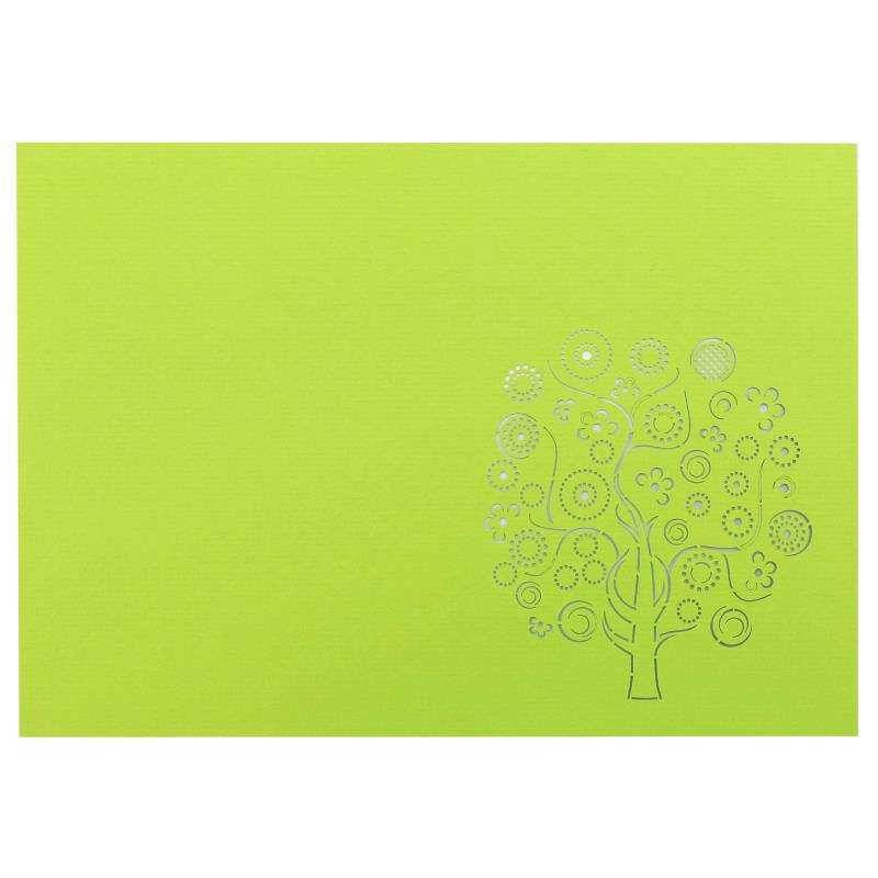Grußkartenset Lebensbaum grün (5er Set)