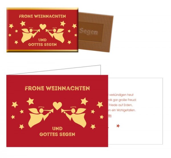 Vorschau: Schokolade mit Karte – Frohe Weihnachten und Gottes Segen (LO0072) - Detailansicht 1