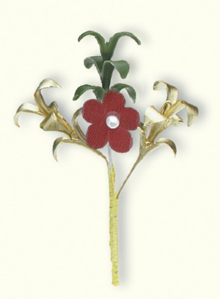 Vorschau: Myrtle Pin Bouquet, Bordeaux Flower (890021) - Detailansicht 1