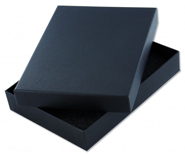Vorschau: Geschenkschachtel schwarz geriffelt (700112_2505) - Detailansicht 1