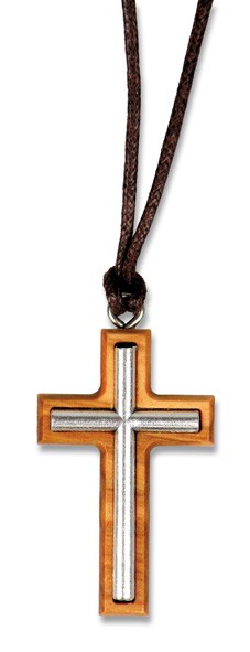 Vorschau: Kreuz aus Olivenholz zum Umhängen (880206) - Detailansicht 1