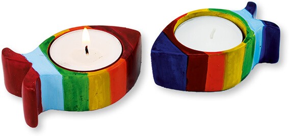 Vorschau: Tea Light Holder Rainbow Made of Soap Stone mixed (880430) - Detailansicht 1