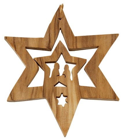 Vorschau: Olive Wood Christmas Star (880445) - Detailansicht 1
