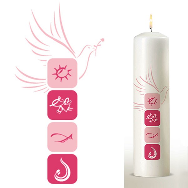 Vorschau: Baptism Candle Modern Motif Pink (851145) - Detailansicht 1