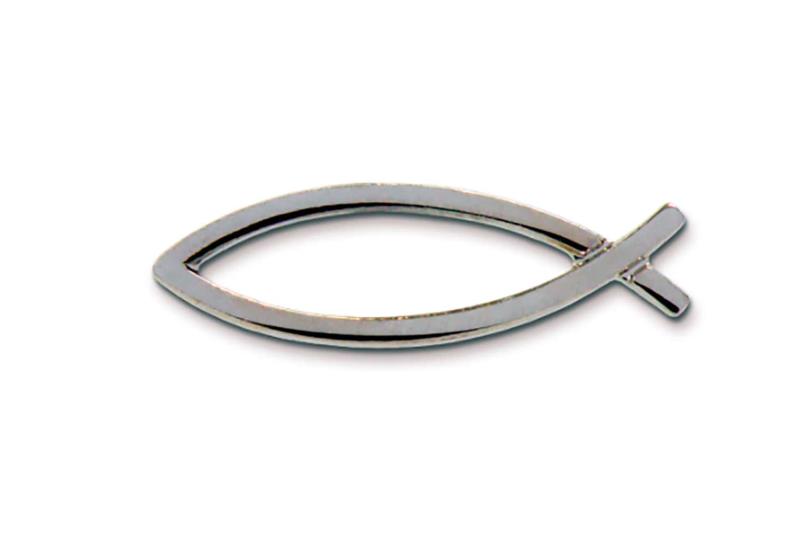 Pin Anstecker Anstecknadel Metall Fisch Ichthys Kreuz